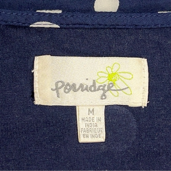 MEDIUM PORRIDGE BLUE WHITE POLKA DOT PRINT TOP SHORT SLEEVE - Picture 11 of 13